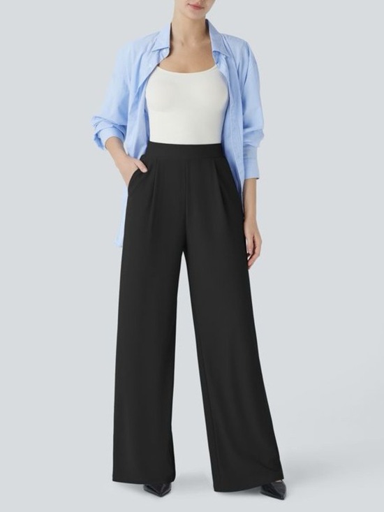HALARA Pants - Halara Flex High Waisted Body Sculpt Waist-Slimming Wide-Leg Pants Pockets large